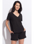 Sofiaman Tricou de casa cu decolteu in V Cool Flax - Pled.ro