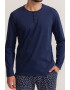 Soft & Seven BY SOFIAMAN Pijama cu decolteu henley Lazar - Pled.ro