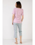 Soft & Seven BY SOFIAMAN Pijama din bumbac cu decolteu henley - Pled.ro