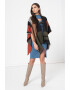 Ted Baker Poncho cu model colorblock si terminatie franjurata Sufiah - Pled.ro