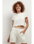 Tessita Tricou crop din amestec de in T401 alb - Pled.ro