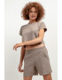 Tessita Tricou crop din amestec de in T401 bej - Pled.ro