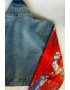 Tessuto. Jacheta crop din denim pictata manual Limit - Pled.ro