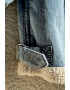 Tessuto. Jacheta pictata manual de denim cu captuseala de blana shearling sintetica - Pled.ro