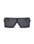 THEICONIC Ochelari de soare Rectangular Plat Supradimensionati Negru - Pled.ro