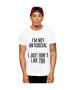 THEICONIC Tricou alb barbati I'm not antisocial - Pled.ro