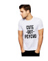 THEICONIC Tricou barbati alb - Cute but PSYCHO - Pled.ro