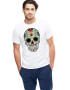 THEICONIC Tricou barbati alb - Sugar Skull Colorful - Pled.ro