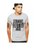 THEICONIC Tricou barbati gri cu text negru - Straight Outta Arad - Pled.ro