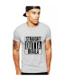 THEICONIC Tricou barbati gri cu text negru - Straight Outta Braila - Pled.ro