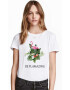 THEICONIC Tricou dama alb - Be Flamazing - Pled.ro