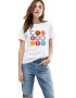 THEICONIC Tricou dama alb - Circle - Pled.ro