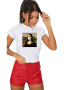 THEICONIC Tricou dama alb - Mona Lisa in Pandemie - Pled.ro