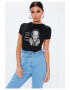 THEICONIC Tricou dama negru - Dali - I want CASH - Pled.ro