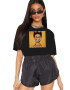 THEICONIC Tricou dama negru - Frida in Pandemie - Pled.ro