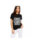 THEICONIC Tricou dama negru - Straight Outta Giurgiu - Pled.ro