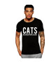 THEICONIC Tricou negru barbati - Cats - Pled.ro