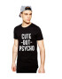 THEICONIC Tricou negru barbati - Cute but PSYCHO - Pled.ro