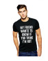 THEICONIC Tricou negru barbati - My Friend Wants To Know - Pled.ro