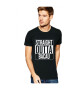 THEICONIC Tricou negru barbati - Straight Outta Bacau - Pled.ro