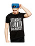 THEICONIC Tricou negru barbati - Straight Outta Bucuresti - Pled.ro