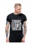 THEICONIC Tricou negru barbati - Straight Outta Targu Jiu - Pled.ro