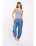 Timeout Pantaloni crop conici din chambray - Pled.ro