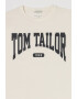 Tom Tailor Tricou cu decolteu la baza gatului si imprimeu logo - Pled.ro