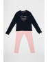 Tommy Hilfiger Pijama lunga din amestec de bumbac - Pled.ro