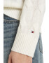 Tommy Hilfiger Pulover din lana cu guler rotund si model torsade - Pled.ro