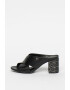 Tommy Hilfiger Sandale slip-on de piele cu toc masiv cu monograma - Pled.ro