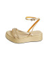 Tommy Hilfiger Sandale wedge de piele cu aspect metalizat - Pled.ro