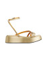 Tommy Hilfiger Sandale wedge de piele cu aspect metalizat - Pled.ro