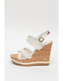 Tommy Hilfiger Sandale wedge din piele Corporate - Pled.ro