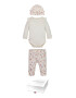 Tommy Hilfiger Set de caciula pantaloni si body cu imprimeu - 3 piese - Pled.ro