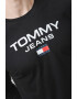 Tommy Jeans Bluza de bumbac organic cu imprimeu logo contrastant - Pled.ro