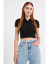 Tommy Jeans Pulover crop striat cu decolteu polo - Pled.ro