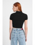 Tommy Jeans Pulover crop striat cu decolteu polo - Pled.ro