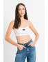 Tommy Jeans Top crop striat cu aplicatie logo - Pled.ro