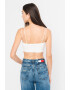 Tommy Jeans Top crop striat cu aplicatie logo - Pled.ro