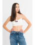 Tommy Jeans Top crop striat cu aplicatie logo - Pled.ro