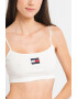 Tommy Jeans Top crop striat cu aplicatie logo - Pled.ro