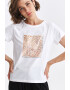 Top Secret Tricou cu imprimeu floral si text - Pled.ro