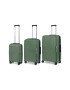 TravelZ Set trolere Swinger polipropilena cifru TSA 4 roti duble 3 piese verde - Pled.ro