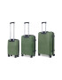 TravelZ Set trolere Swinger polipropilena cifru TSA 4 roti duble 3 piese verde - Pled.ro