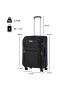 TravelZ Troler Mediu Extensibil Softspinner Nylon 4 Roti Duble 601782 - 67 cm Negru - Pled.ro