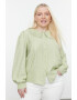 Trendyol Camasa cu guler Peter-Pan Plus Size - Pled.ro