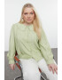 Trendyol Camasa cu guler Peter-Pan Plus Size - Pled.ro