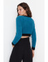 Trendyol Cardigan crop pufos - Pled.ro