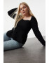 Trendyol Pulover plus size striat cu decolteu patrat - Pled.ro